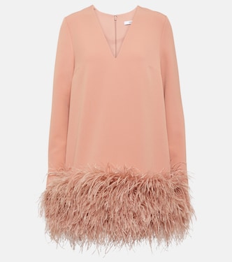 Miniabito Aleannah in crêpe con piume | Safiyaa