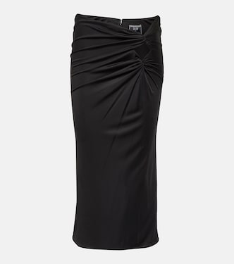 x Dua Lipa falda midi de jersey fruncida | Versace