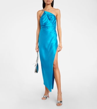 One-shoulder silk satin midi dress | The Sei