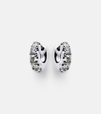 Orecchini Super Duper in oro bianco 14kt con diamanti | Roxanne First