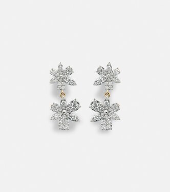 Ohrringe Grand Magnolia aus 14kt Gelbgold mit Diamanten | Stone and Strand