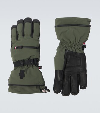 Leather-trimmed ski gloves | Moncler Grenoble