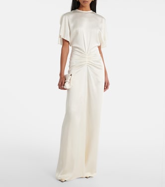 Robe longue en crêpe de satin | Victoria Beckham