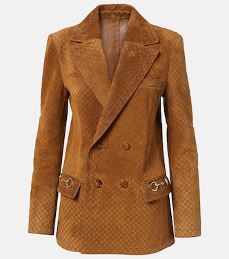 Blazer Horsebit GG aus Veloursleder | Gucci