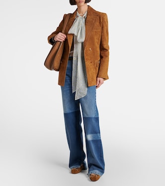Blazer Horsebit GG aus Veloursleder | Gucci