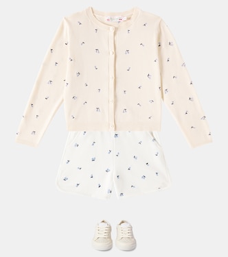 Caroline embroidered cotton fleece shorts  | Bonpoint