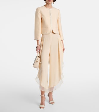 Pantalones anchos de georgette de seda | Valentino