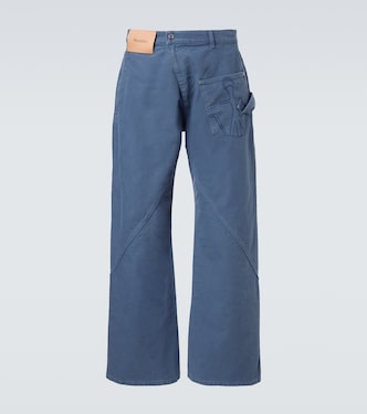 Twisted cotton canvas wide-leg pants | JW Anderson