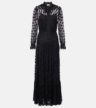 Soraya polka-dot tie-neck mesh maxi dress | Ulla Johnson