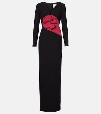 Robe longue en crêpe à fleur | Roland Mouret