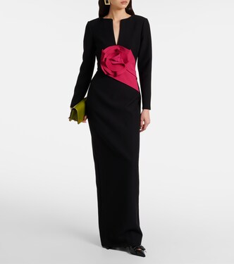 Robe longue en crêpe à fleur | Roland Mouret