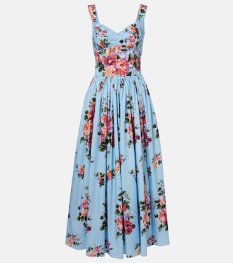 Floral cotton bustier dress | Dolce&Gabbana