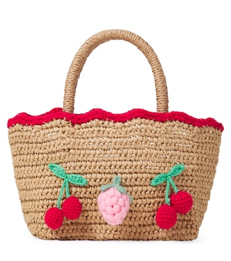 Crochet-trimmed basket bag | Self-Portrait Kids