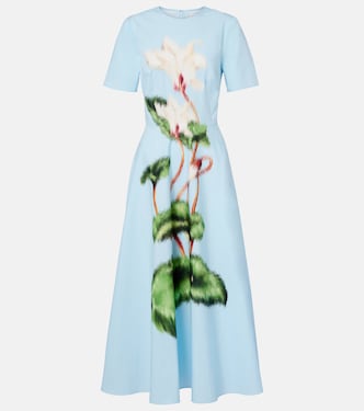 Printed cotton-blend midi dress | Oscar de la Renta