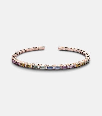 Armreif Rainbow Fireworks aus 18kt Roségold mit Diamanten und Saphiren | Suzanne Kalan