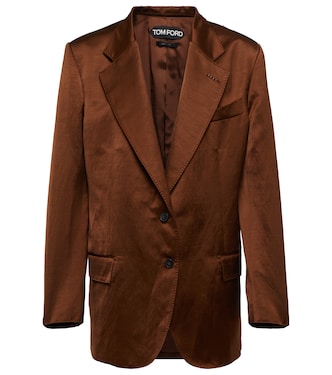 Blazer de satén de botonadura simple | Tom Ford