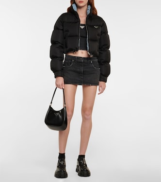 Logo denim crop top | Prada