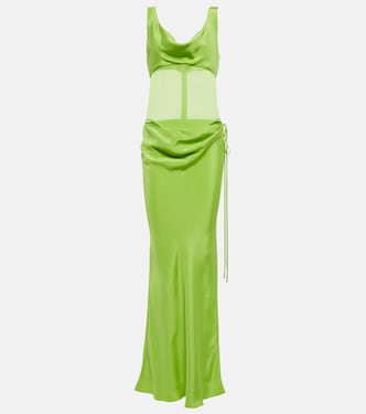 Sheer-detail silk satin gown | Christopher Esber