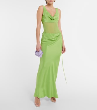 Sheer-detail silk satin gown | Christopher Esber