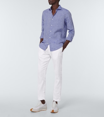 Oscar straight linen and cotton chinos | Frescobol Carioca