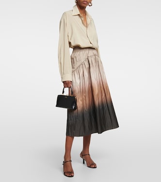Printed high-rise satin skirt | Vince