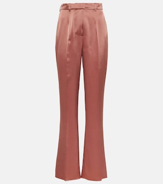Pantaloni regular Leena in raso | Nanushka