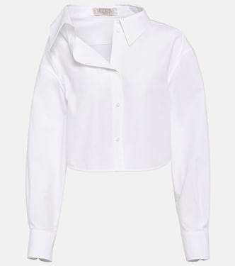 Camicia asimmetrica in cotone cropped | Valentino