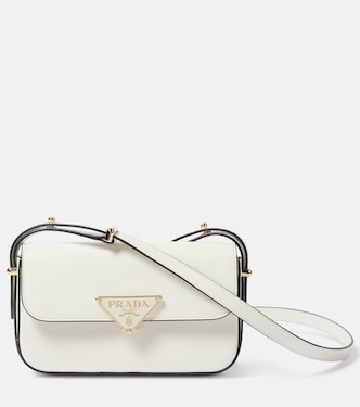 Borsa a tracolla in pelle con logo | Prada