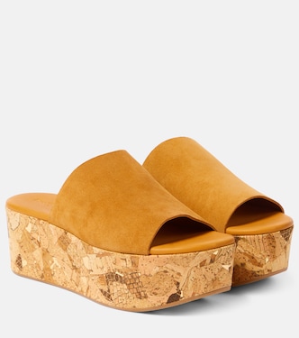 Plateau-Pantoletten Liana 70 aus Veloursleder | See By Chloé