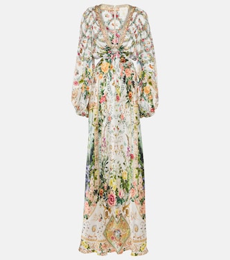 Vestido largo de seda con aberturas | Camilla