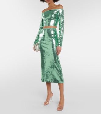 Jupe midi à sequins | David Koma