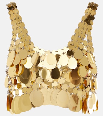 Golden Sparkle Assembly sequined crop top | Rabanne