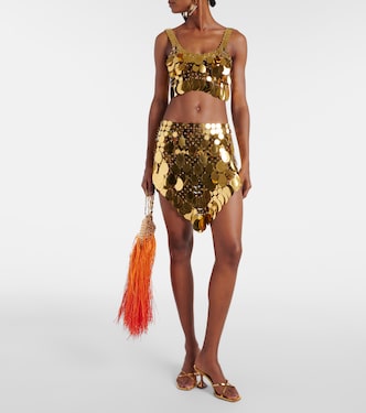 Golden Sparkle Assembly sequined crop top | Rabanne