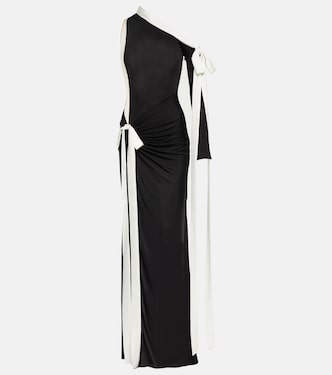 Bow-detail off-shoulder jersey gown | David Koma