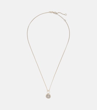 Collana Pave Diamond Disk in oro 18kt con diamanti | FoundRae