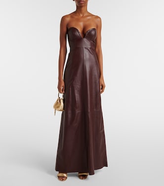 Robe midi en cuir | Dodo Bar Or
