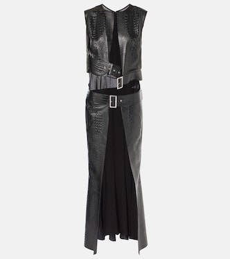 Snake-effect faux leather midi dress | Junya Watanabe
