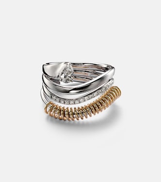 Anello Versus Pear in oro 18kt con diamanti | Rainbow K