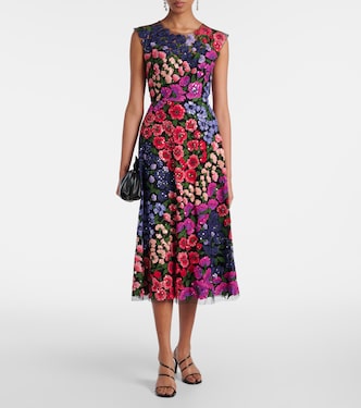 Besticktes Cocktailkleid aus Tüll | Carolina Herrera