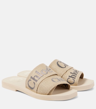 Woody logo embroidered slides | Chloé
