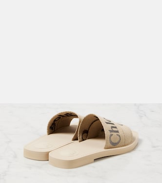 Woody logo embroidered slides | Chloé