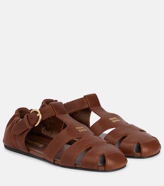 Leather fisherman sandals | Miu Miu