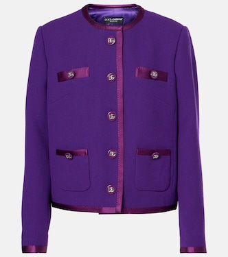 Jacke DG aus Crêpe mit Satin | Dolce&Gabbana