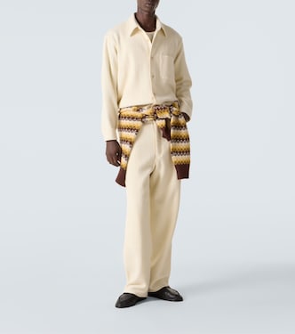 Weite Hose aus Woll-Tweed | Auralee