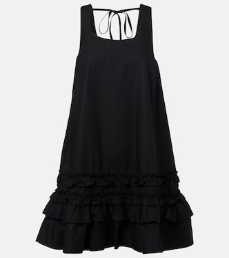 Ruffled cotton poplin minidress | Ganni