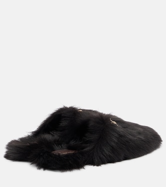 Horsebit shearling slippers | Gucci