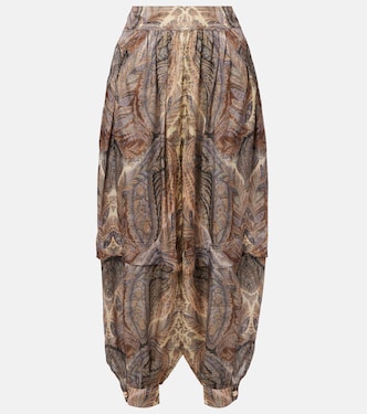 Pantaloni Hypnotic in seta con stampa | Zimmermann