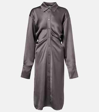 Draped satin shirt dress | Toteme