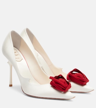 Epine Rose 100 floral satin pumps | Roger Vivier