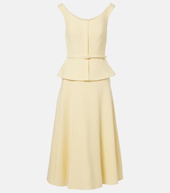 Peplum wool crêpe midi dress | Roland Mouret